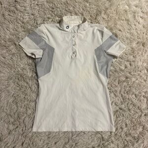 Childs Size 14 White Cavalleria Toscana Short Sleeve Horseback Riding Show Shirt